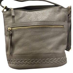 Great American Leatherworks Taupe Leather Adjustable Strap Shoulder Bag, NWOT